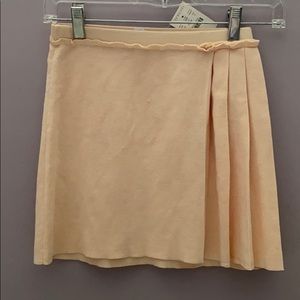 Peach sweater pull on skirt with pleats.  New